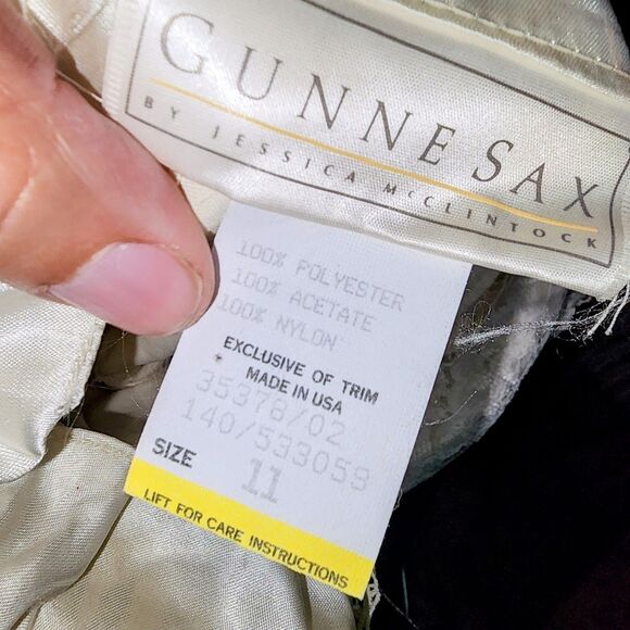 GUNNE SAX JESSICA McCLINTOCK Sz11 Vintage 1980 Cream HOCO Formal Lace Mini Dress - Picture 16 of 16